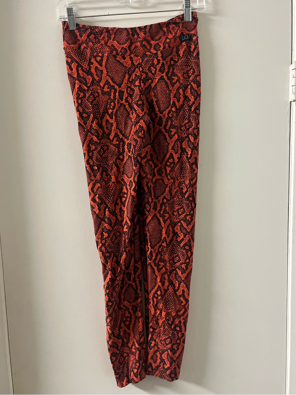 Lici Red Snake Print Leggings Size XL
